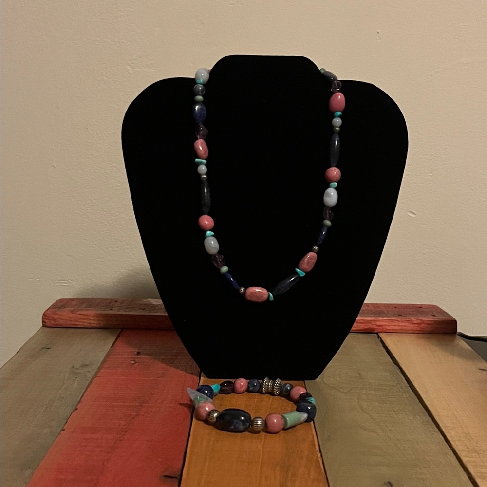 Carolyn Pollack Multi Gemstone & Sterling Silver Necklace & bracelet